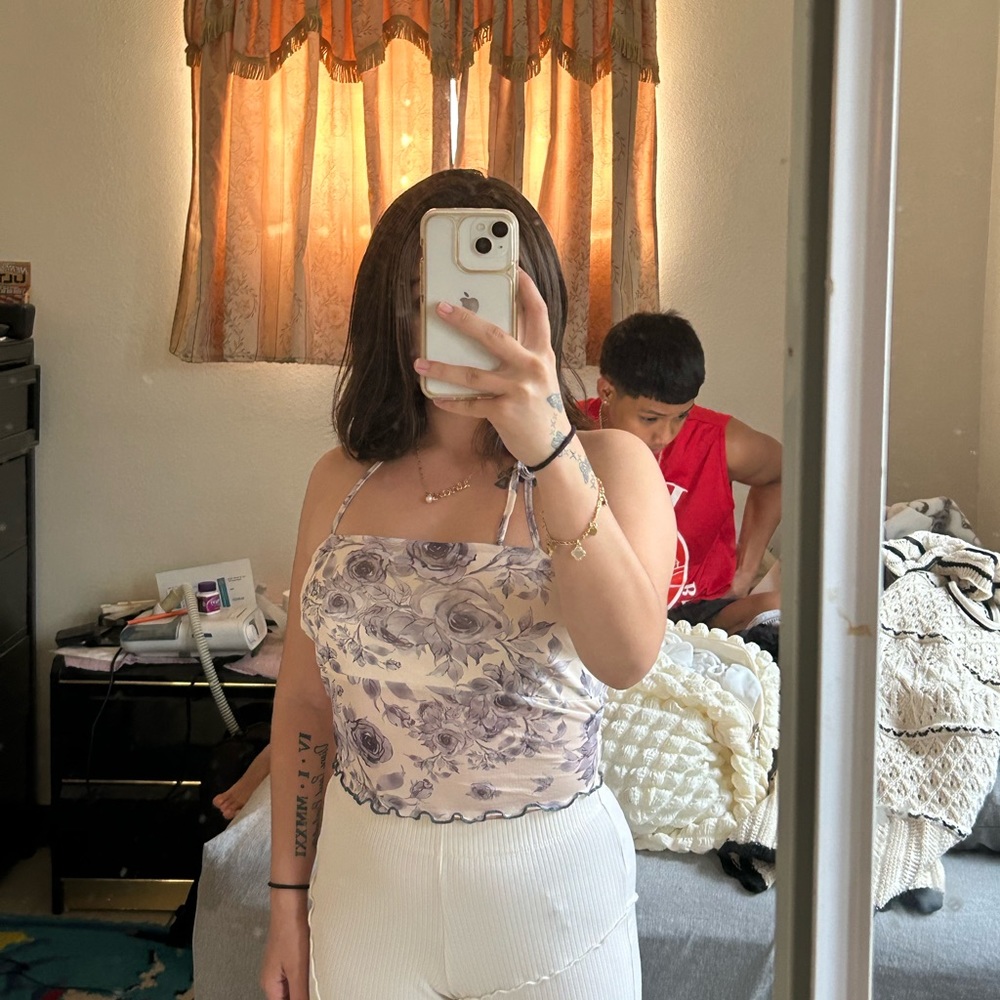 floral halter crop top